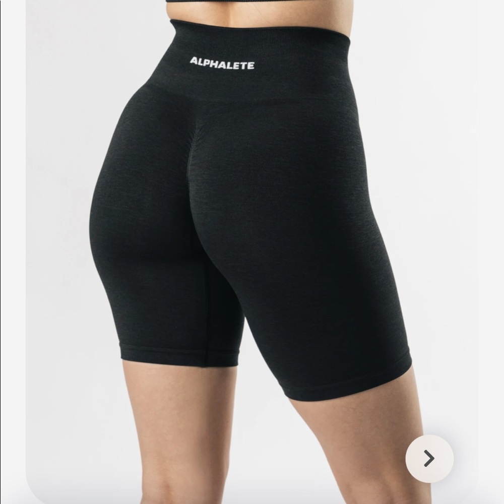 Alphabets amplify black biker shorts